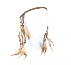 Indian ribbon brown feathers for hair
