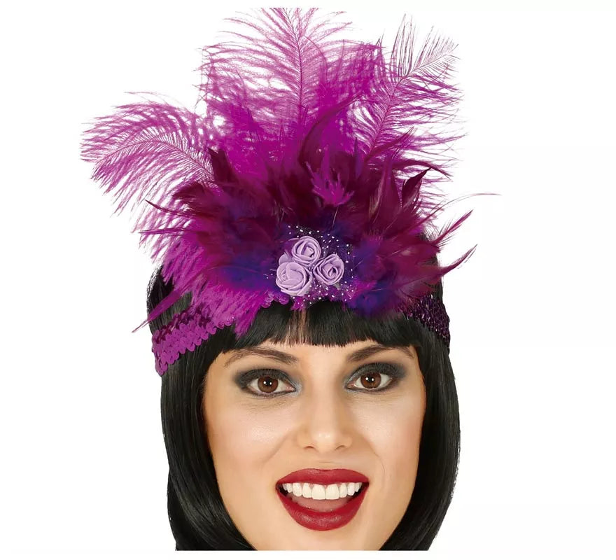 Translation missing: en.Cinta de Lentejuelas Fucsia con Plumas