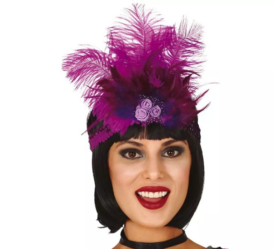 Translation missing: en.Cinta de Lentejuelas Fucsia con Plumas
