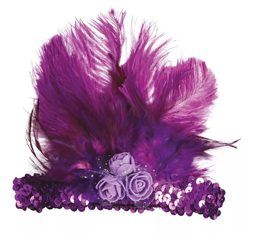 Translation missing: en.Cinta de Lentejuelas Fucsia con Plumas