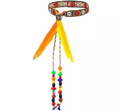 Hippie Headband with Pearls and Feathers