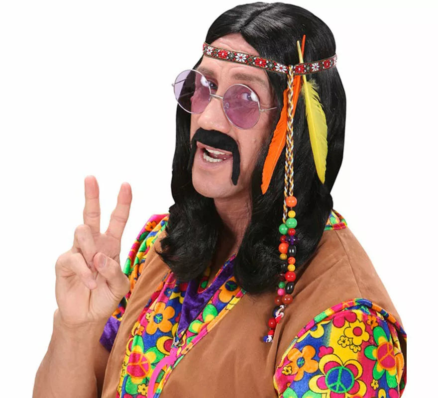 Cinta Hippie con Perlas y Plumas
