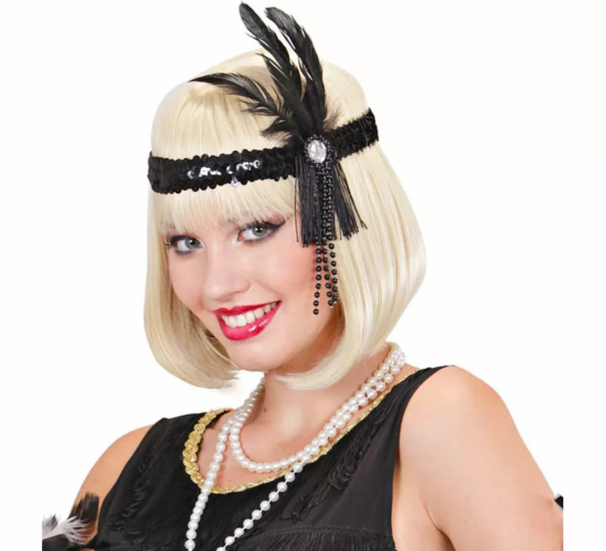 Translation missing: en.Cinta negra con Plumas de Cabaret