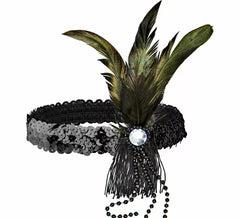 Black ribbon with Cabaret feathers