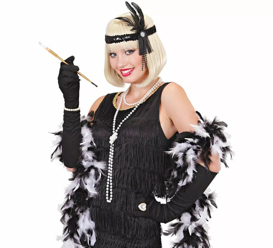 Cinta negra con Plumas de Cabaret