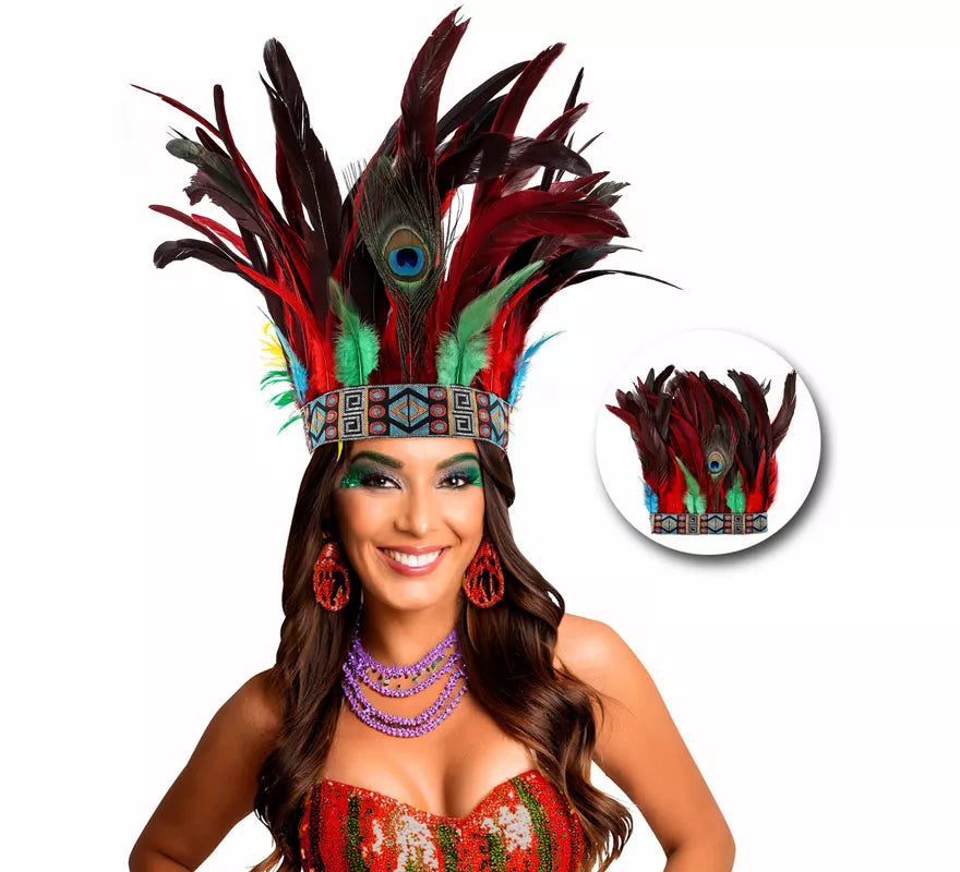 Cinta Tribal de Plumas Pavo Real