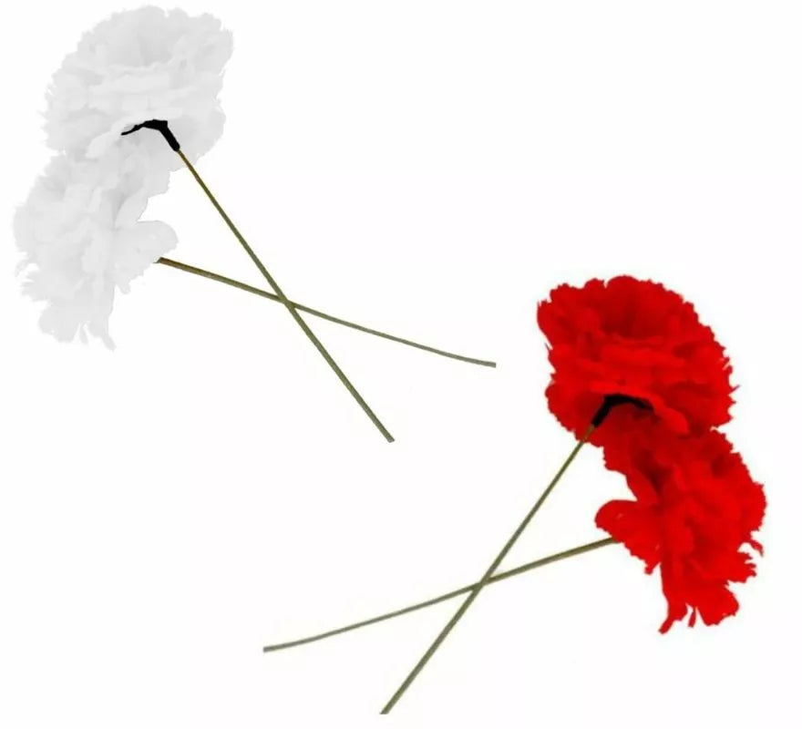 Clavel Sevillana o Chulapa 8 cm con Varilla 18 cm en varios colores