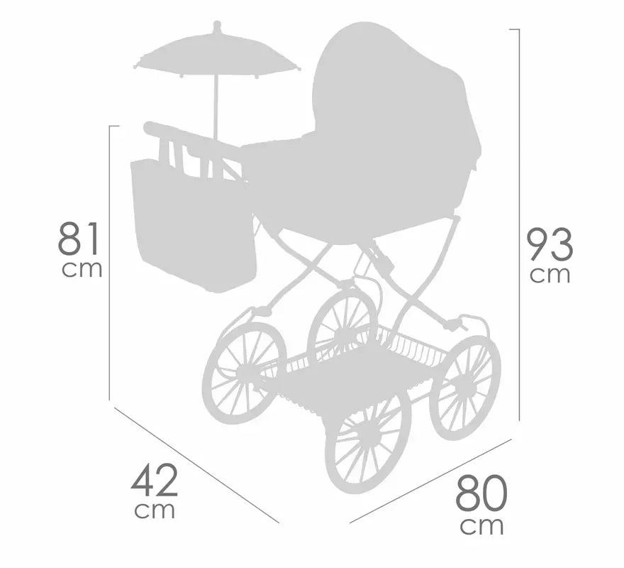 Translation missing: en.Coche de Muñecas de hasta 48 cm Plegable con Sombrilla y Bolso