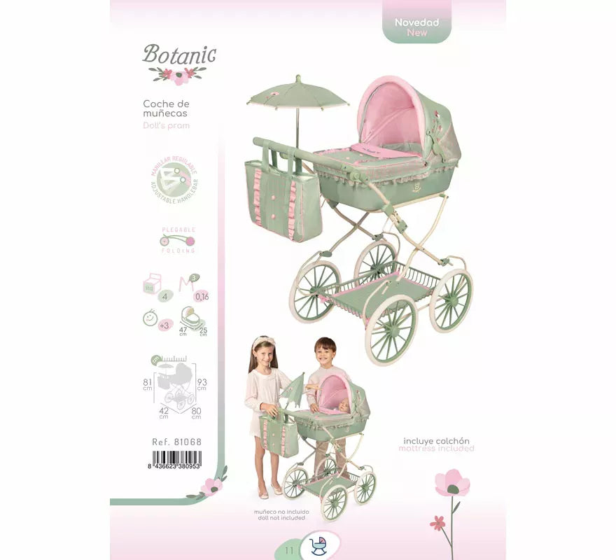 Translation missing: en.Coche de Muñecas de hasta 48 cm Plegable con Sombrilla y Bolso