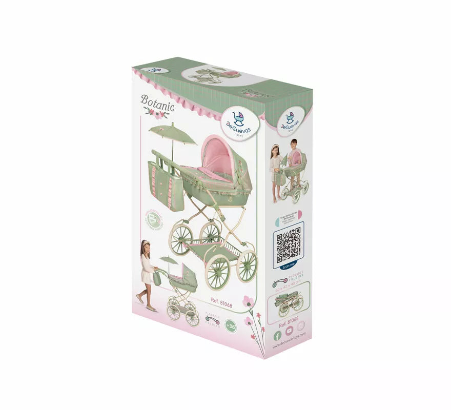 Coche de Muñecas de hasta 48 cm Plegable con Sombrilla y Bolso