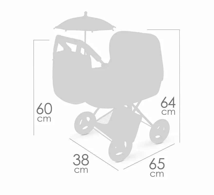 Translation missing: en.Coche de Muñecas de hasta 48 cm Plegable con Sombrilla y Bolso