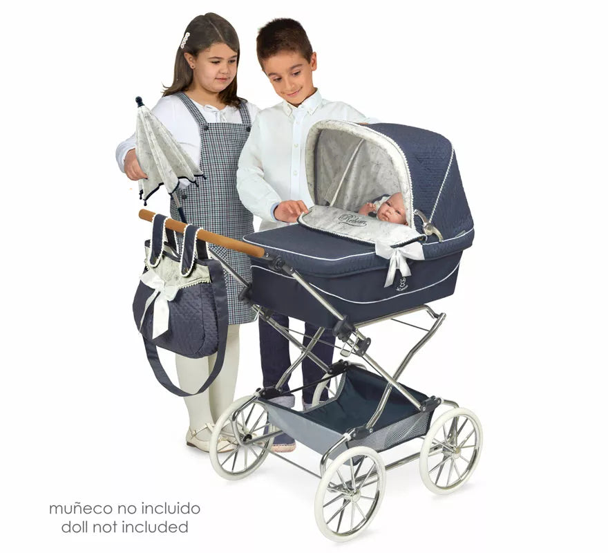 Coche de Reborn de hasta 55 cm Plegable con Sombrilla y Bolso