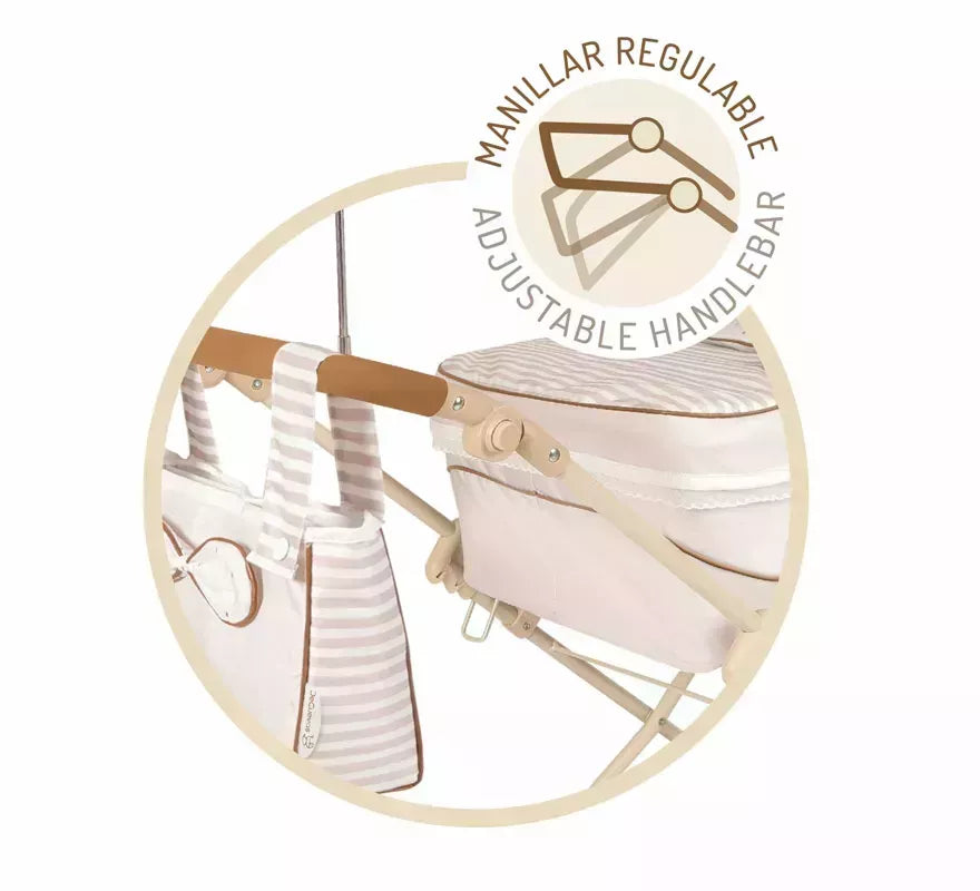 Translation missing: en.Coche Reborn de hasta 55 cm Plegable con Sombrilla y Bolso