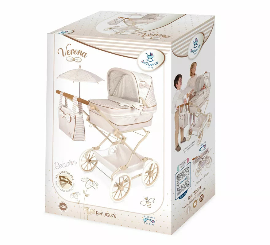 Translation missing: en.Coche Reborn de hasta 55 cm Plegable con Sombrilla y Bolso
