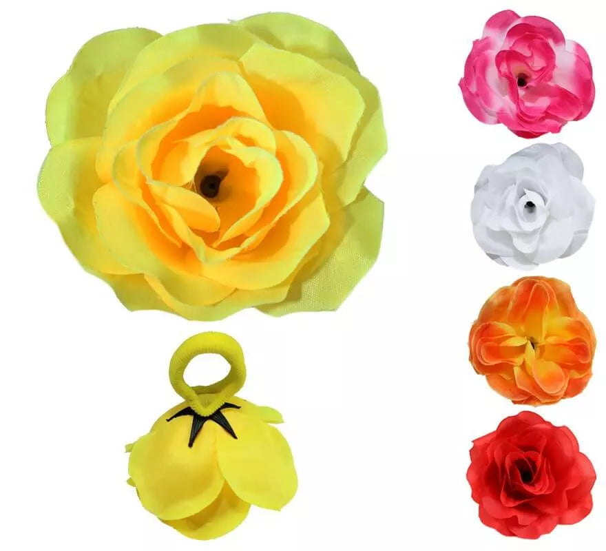 Translation missing: en.Coletero Flor Rosa en varios colores para Flamencas y Chulapas