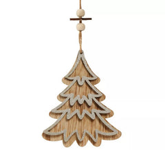 12 cm Silver Wooden Tree Pendant