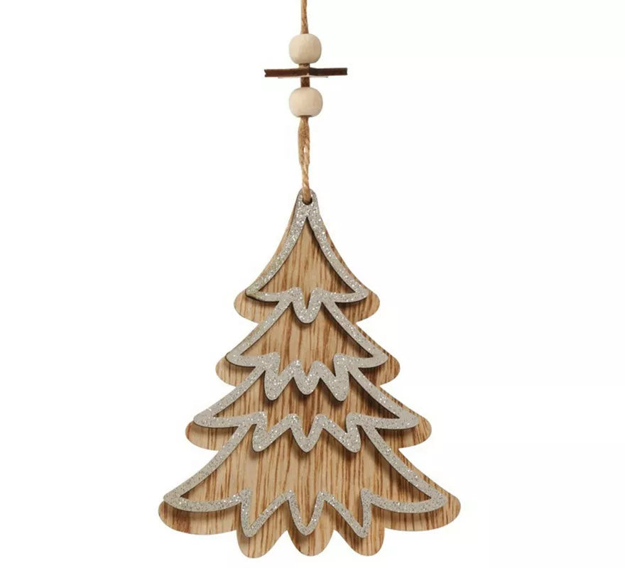 Translation missing: en.Colgante Árbol de Madera Plata de 12 cms