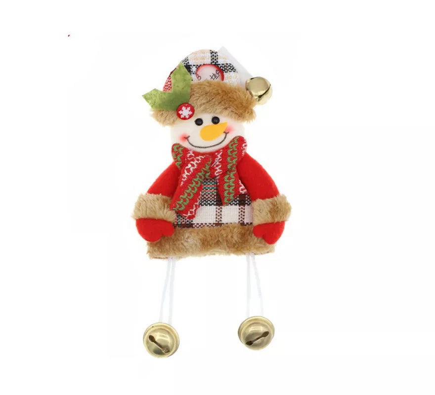 Colgante Árbol de Navidad de Muñeco Nieve con cascabeles de 19x16 cm