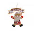 Colgante Árbol de Navidad de Papá Noel con cartel de 19x16 cm