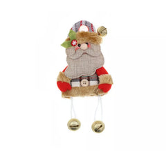 Santa Claus Christmas Tree Pendant with Jingle Bells 19x16 cm