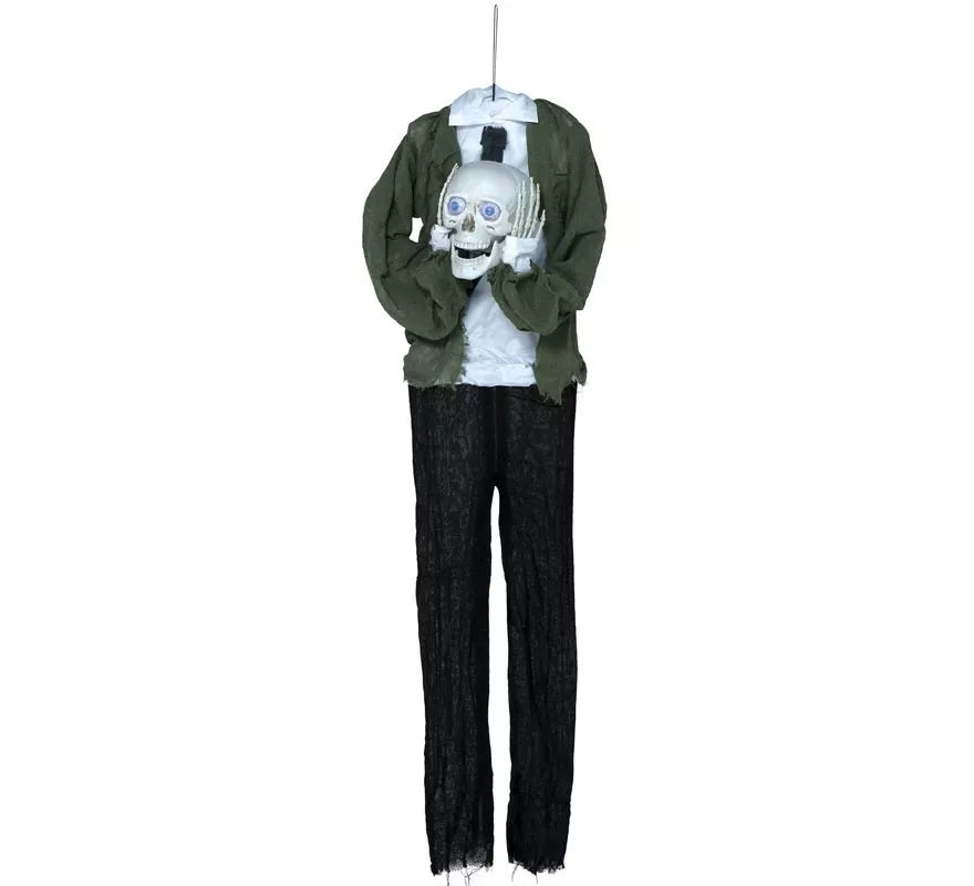 Colgante Calavera con Cabeza en Manos con Luz, Sonido y Movimiento 145 cm