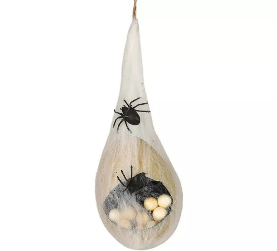 Colgante con Huevos de Araña con Telaraña y Luz de 40 cm