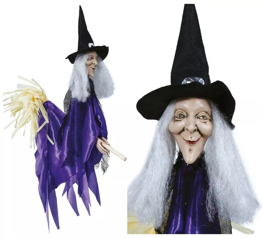 Colgante de Bruja con Escoba de 60 cm