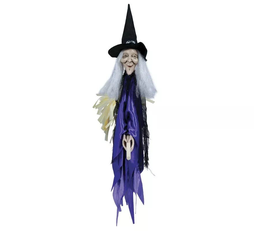Colgante de Bruja con Escoba de 60 cm