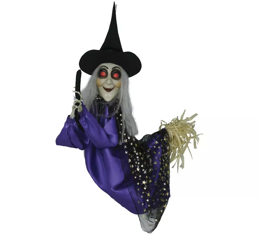 Colgante de Bruja con Luz de Sonido y Movimiento de 75 cm