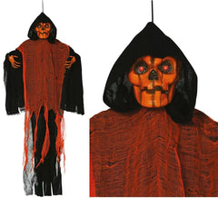 Orange Skull Pendant with Light, Sound and Movement 130 cm