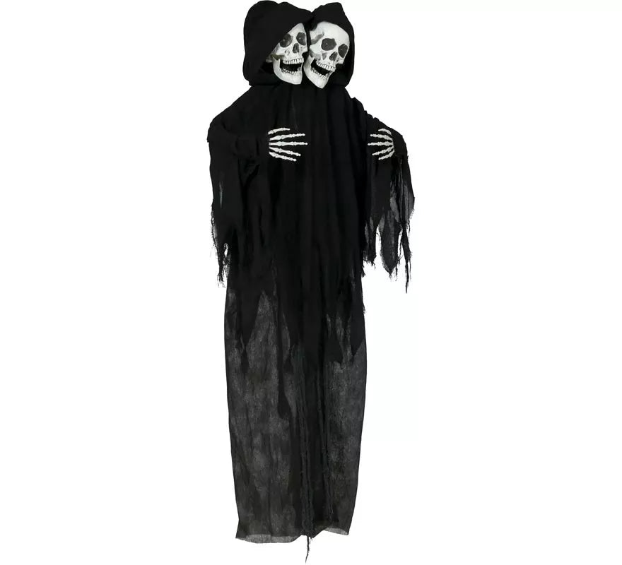 Colgante de Doble Calavera de con Luz y Sonido de 170 cm