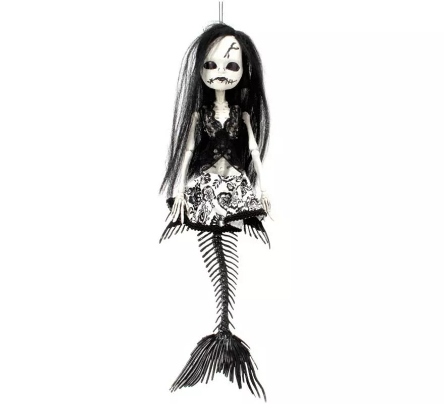Colgante de Esqueleto Sirena negra de 40 cm