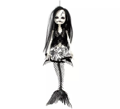 Colgante de Esqueleto Sirena negra de 40 cm