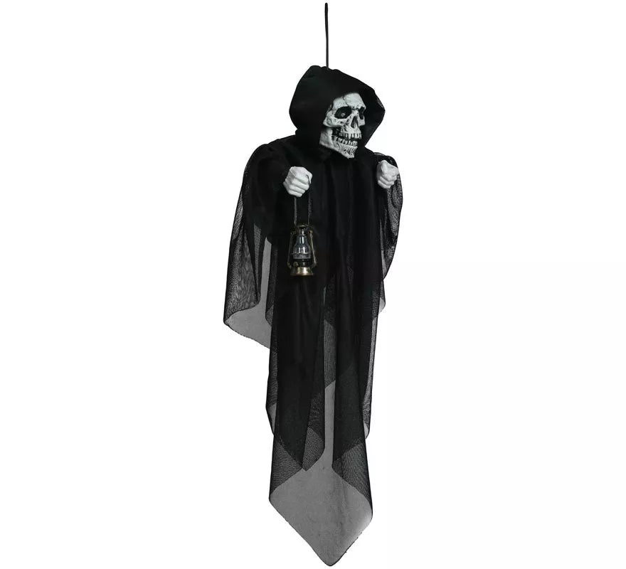 Colgante Esqueleto con Túnica y Farol 50 cm