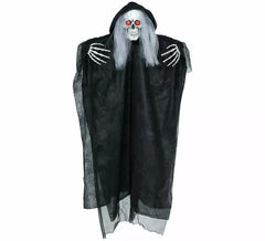 White Hair Skeleton Pendant with Light, Sound and Movement of 90 cm