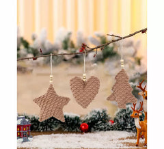 Beige Star, Pine or Heart Pendant, 12x4x12 cm, assorted models