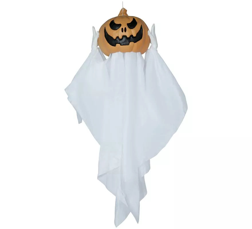 Colgante Fantasma Calabaza con Luz, Sonido y Movimiento 90 cm