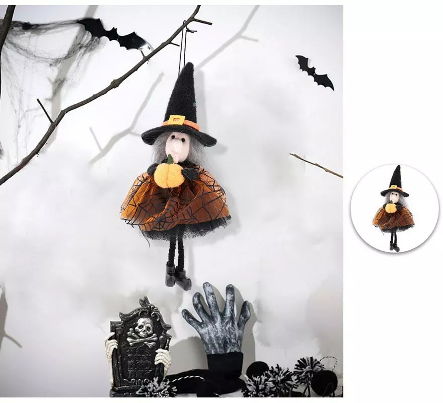 Colgante Muñeca Bruja con Calabaza 21 cm