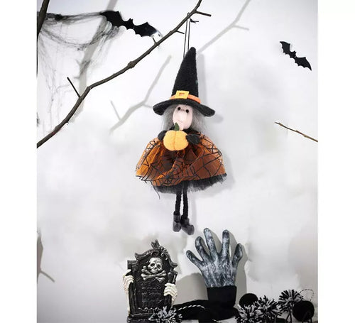 Colgante Muñeca Bruja con Calabaza 21 cm