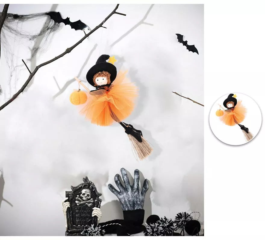 Colgante Muñeca Bruja Volando 21 cm