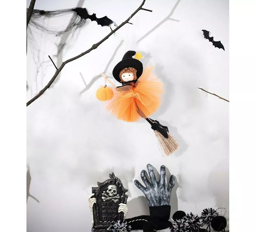 Colgante Muñeca Bruja Volando 21 cm