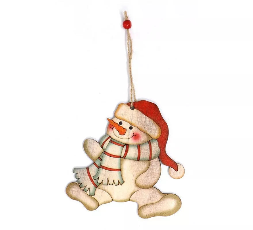 Colgante Muñeco de Nieve de Madera 12 cm