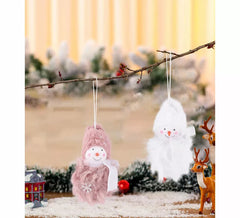 Assorted 9cm Furry Snowman Pendants