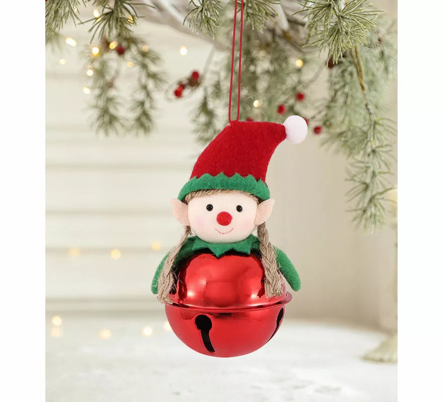Translation missing: en.Colgante Navideño de Campana Elfo rojo de 11 cm