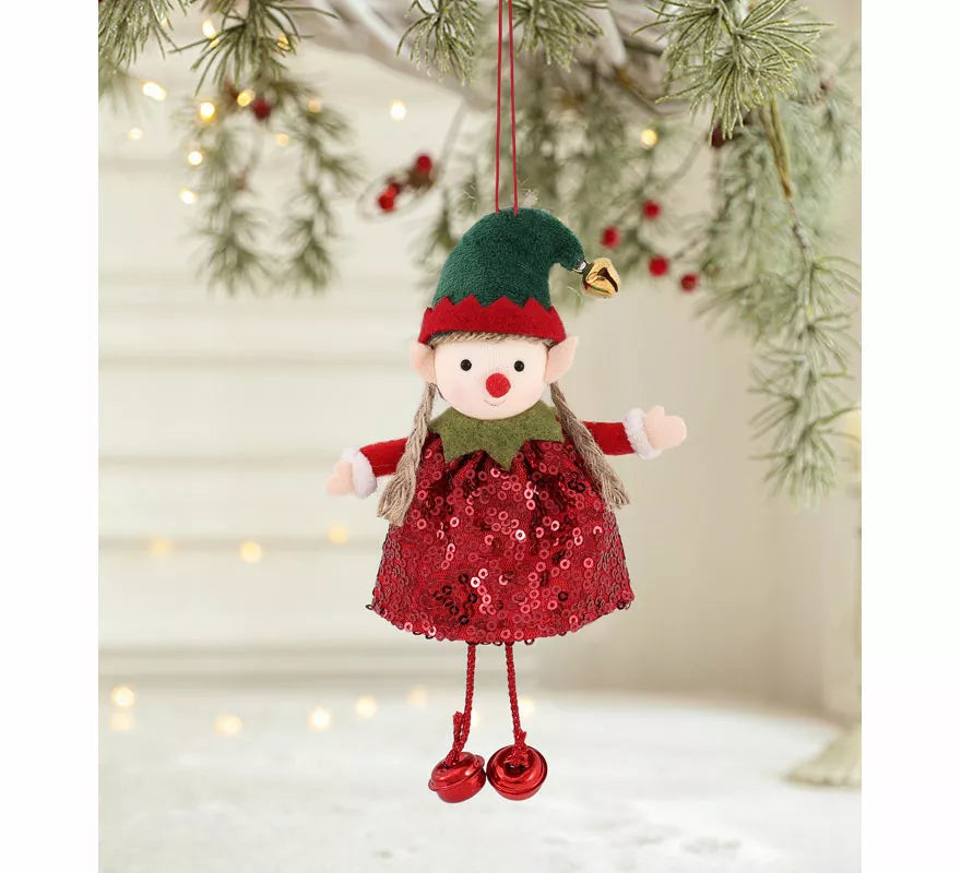 Translation missing: en.Colgante Navideño de Elfa con Lentejuelas de 16 cm