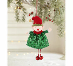 16cm Sequin Elf Christmas Pendant