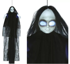 Black Eyes Girl Pendant with Light and Sound 130 cm