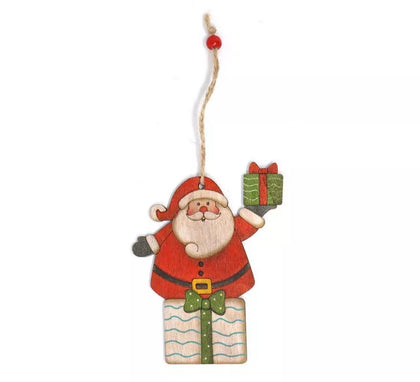 Colgante Papá Noel de Madera 13 cm