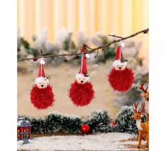 Assorted 12cm Furry Reindeer Pendant