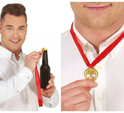 Collar Abre Botellas con cinta roja